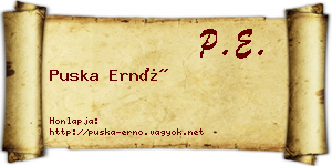 Puska Ernő névjegykártya